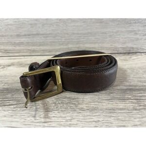 Mens Bonded Leather‎ Belt Argentina Brown Solid Brass Buckle Size XXL